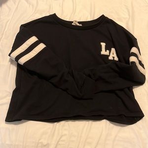 Long sleeve crop top LA varsity top